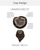Unmatched 12 inch | Monofilament Synthetic Hair Topper by Raquel Welch