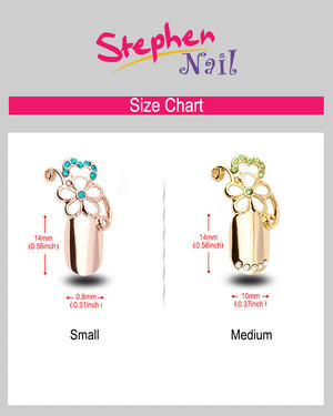 Nail Jewelry Flower (M-Gold)