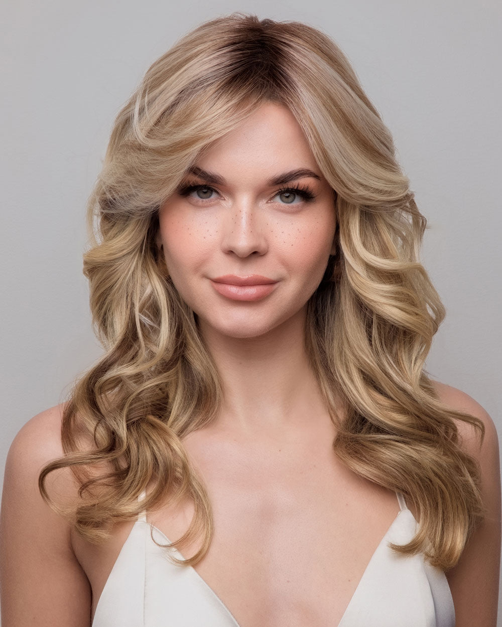 Medium Wavy TP Mono (Exclusive) | Lace Front & Monofilament Synthetic Hair Topper by Amore