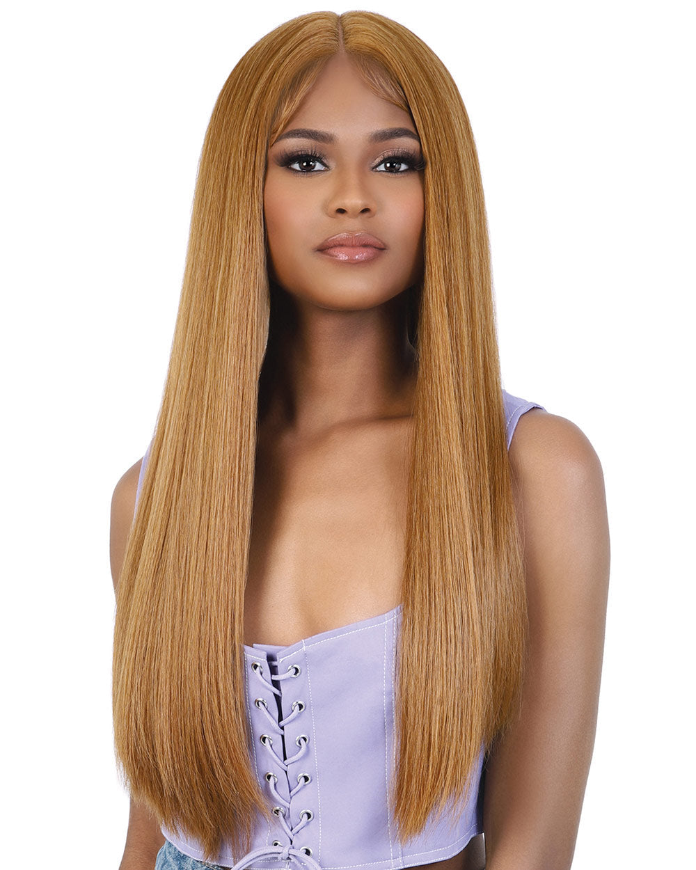 HBL Latoy | Lace Front & Lace Part Human Hair Blend Wig by Motown Tress